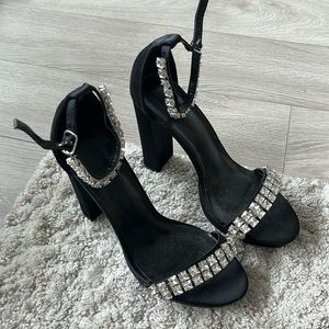 Black jewelled heels